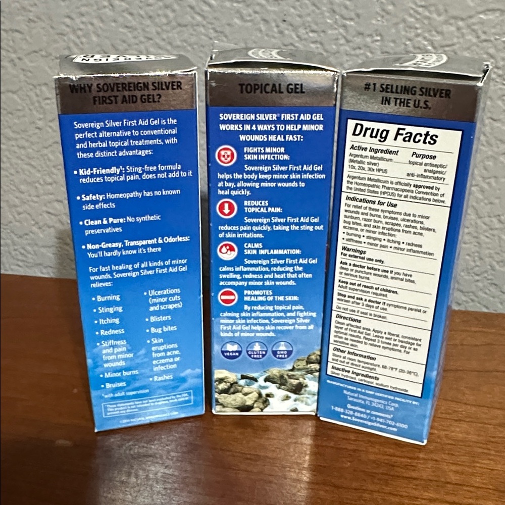 3 New Sovereign Silver First Aid Gel Topical Healing homeopathic medicine NIB - Picture 2 of 3